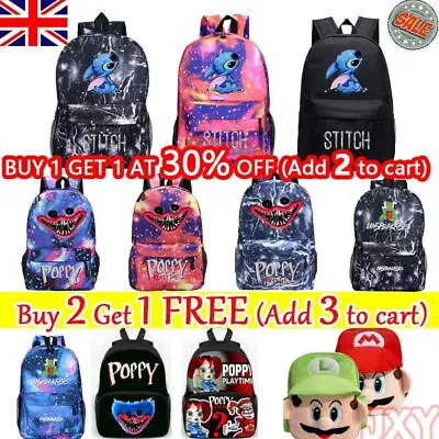 £12.79 • Buy Boy Girl Stitch Huggy Wuggy Backpack School Bag Travel Shoulder Rucksack Gift UK