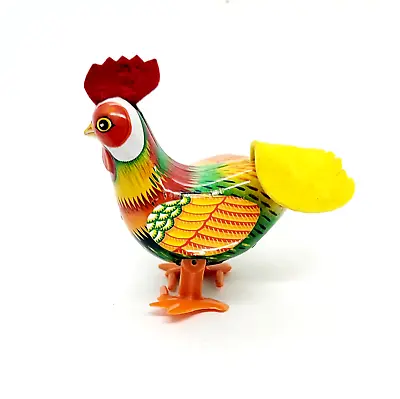 Vintage Tin Litho Rooster Windup Toy • $19.99