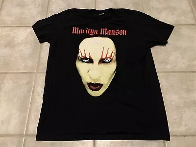 VINTAGE Marilyn Manson Big Face Graphic  Black Shirt Extra Large Metal Rock Tour • $29.95