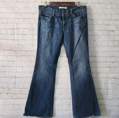 J.Brand Love Story Boho Flare Raw Hemline Denim Blue Jeans Size 31 READ • $28.90