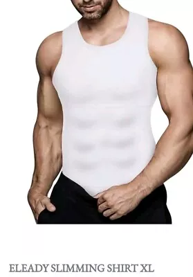 ELEADY Men's Compression Shirt Slimming Body Shaper Vest  Tank Tops Abs XL • $24.99