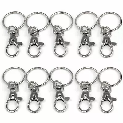 20 X Small Silver Tone Lobster Trigger Swivel Clasps Clip Split For Keyring Hook • £4.29