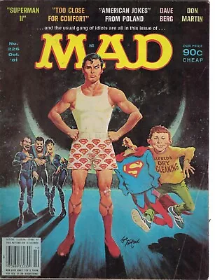 1981 MAD October - #226 - Superman; Too Close For Comfort;Polish America Jokes; • $8