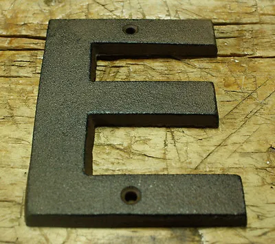 Cast Iron Industrial LETTER E Sign Rustic Brown 5  Tall Alphabet  • $7.99