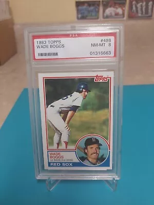 1983 Topps Wade Boggs Rookie Card RC #498 PSA  8  NM-MT !!!! • $20.50