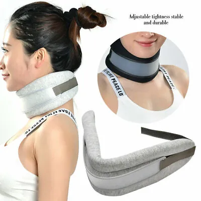 Adjustable 2in1 Neck Brace Collar Cervical Support Traction Pain Relief Device • £7.09