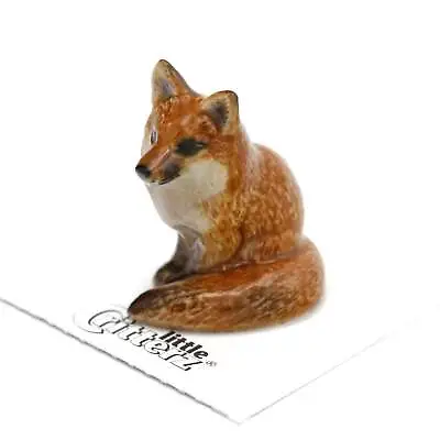 Little Critterz Brown - Fox  Brush  Animal - Miniature Porcelain Figurine • $12.99