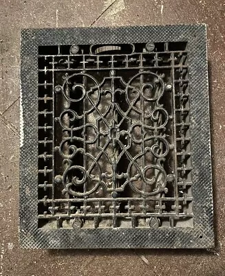 ANTIQUE CAST IRON FLOOR REGISTER HEAT GRATE FITS 10x12 • $65