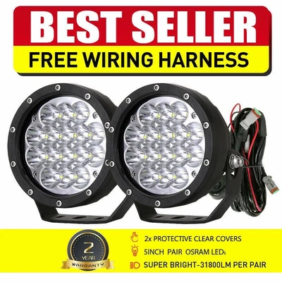 $72.88 • Buy OSRAM 5inch LED Driving Lights Spot Pair Black Round Work 4x4 SUV Offroad Truck