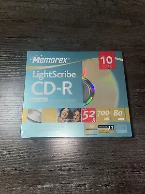 Memorex LightScribe CD-R Recordable Media 52x 700mb 80min 10 Pack LightScribe • $25