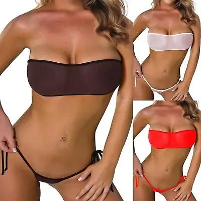 Women Sexy Bikini Mesh Micro Bra Set G-string/thong Lingerie Swimwear Underwear • £6.27