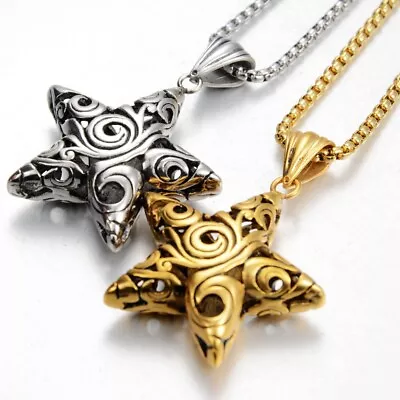 Men's Stainless Steel Amulet Pentagram Pendant Necklace Jewelry Wholesale • $9.99