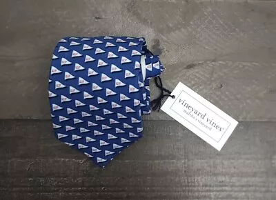 Vineyard Vines Silk Neck Tie Tied To A Cause Logo Whale Flag Sea Splash NWT $85 • $24.99