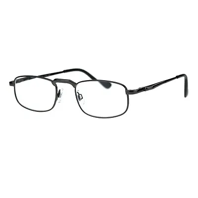 Magnified Reading Glasses High Bridge Metal Rectangular Spring Hinge Unisex • $10.95