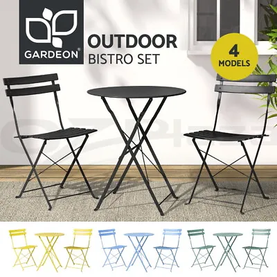 $119.95 • Buy Gardeon Outdoor Setting Table And Chairs Folding Bistro Set Patio Furniture