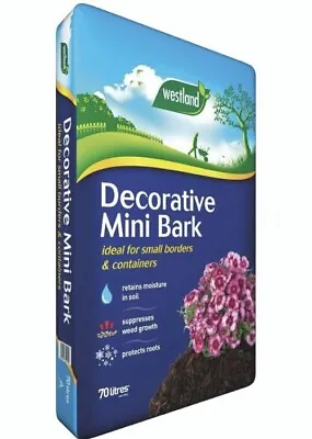 WESTLAND 70L  Bark DECORATIVE MINI BARK 70L GARDEN BIGGEST BARK SELLER ON EBAY • £15.99