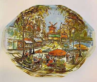 VTG Daher Decorated Ware Paris France Street Scene Oval Made In England • $10