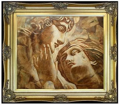 Framed Michelangelo Roman Greek Lovers Repro Hand Painted Oil Painting 20x24in • $299