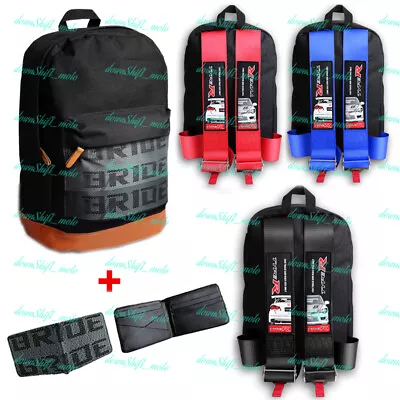 For TYPE-R Harness Adjustable Shoulder Strap JDM Bride Racing Backpack + Wallet • $38.88