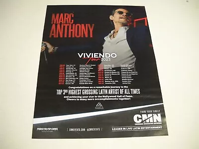 MARC ANTHONY Viviendo Feb 9-Dec. 16 2023 TOUR Dates/venues Etc Promo Poster Ad • $9.95