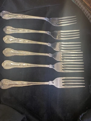 £4.99 • Buy VINTAGE 1970s SET Of 6 VINERS SHEFFIELD SILVER PLATED KINGS PATTERN DINNER FORKS