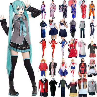 Men Women Anime Cosplay Costume Fancy Dress Set Halloween Carnival Party Outfit- • £41.69