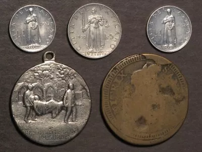 VATICAN/PAPAL STATES   - Lot Of 5 Misc.Coins/Medal • $0.99