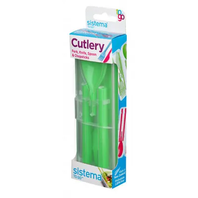 Sistema Cutlery Set Coloured Cutlery Set In A Neat Little Carrying Case (Green) • £5.99