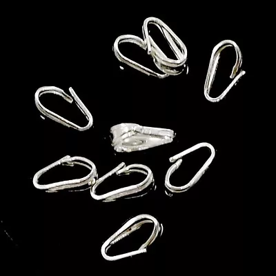 REAL.925 Stamped Sterling Silver Snap Bail Pendant 10Pcs/pkg Free Shipping • $9.99