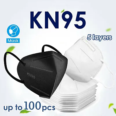 100X BULK KN95 N95 Mask Disposable Particulate Respirator Face Masks 5 Layers • $25.19