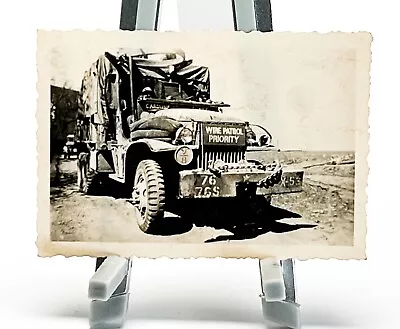 WW2 Photo U.S. Military 2 1/2 Ton Truck Wire Patrol Priority Caroline 76 76S • $32.25