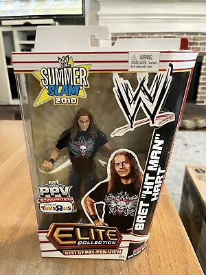 WWE Mattel Elite BRET  HIT MAN  HART  Summer Slam 2010 W/ MICHAEL COLE BAF MIB • $74.95