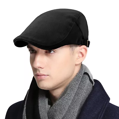 Classic Men Solid Cotton Newsboy Cap Gatsby Ivy Herringbone Hat Golf Driving • $8.95