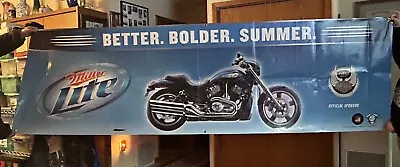 Miller Lite Beer Harley Davidson Vinyl Banner 117” X 36” NOS 2008 • $49.99