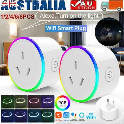 10A RGB WIFI Mini Smart AU Plug Power Socket Voice Control For Alexa Google Home • $21.98