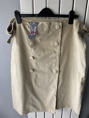 Plus Size Maternity Clothing XXXL Beige Corded Pencil Skirt By Fun Mum BNWT • £4.99