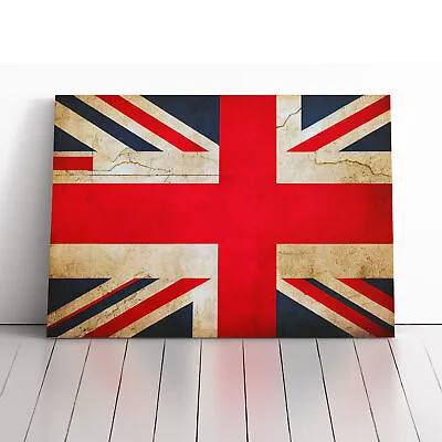 Vintage Union Jack Flag Vol.2 Canvas Wall Art Print Framed Picture Home Decor • £29.95