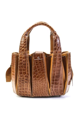$808.01 • Buy Domenico Vacca Womens Alligator Skin Julie Shoulder Handbag Brown