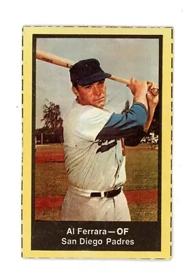 1969 Nabisco Team Flakes AL FERRARA Padres EX+ Condition! WIDE BORDER • $19