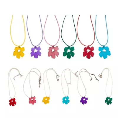 Sweet Flower Pendant Necklace For Women Girlfriend Irregular Flower Choker Chain • $14.19