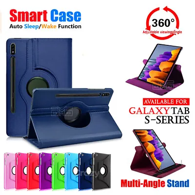 $17.95 • Buy For Samsung Galaxy Tab S7 FE S7 S8+ Plus Leather Case Rotating Smart Stand Cover