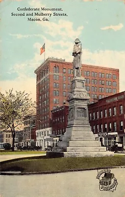 Ga~georgia~macon~confederate Monument~second & Mulberry Streets~c.1910 • $14.99