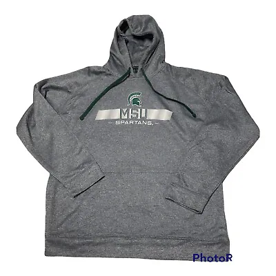 Michigan State Spartans Champion Pullover Hoodie Sweatshirt Gray Green Men’s  L • $15.98