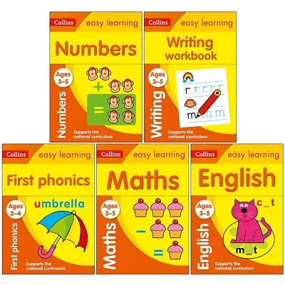 Ages 3-5 Collins Easy Learning Preschool 5 Books Collection Set Numbers Writing • £17.99