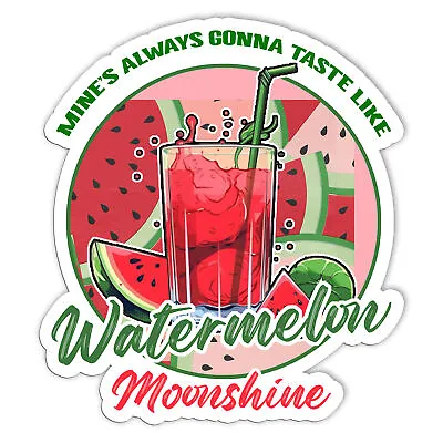 Watermelon Moonshine Retro Western Country Music Vinyl Sticker Size 5 In • $6.45