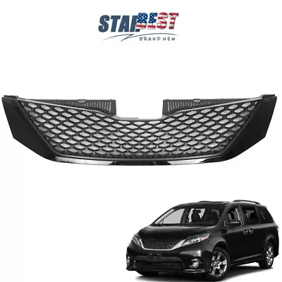 Gloss Black Front Upper Grille Grill Honeycomb Fit For 2011-2017 Toyota Sienna • $55.93