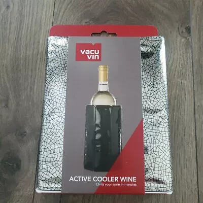 VACU VIN Rapid Ice Wine Drink Cooler Wine Chiller Silver Crackle Chill In Mins • $7.64