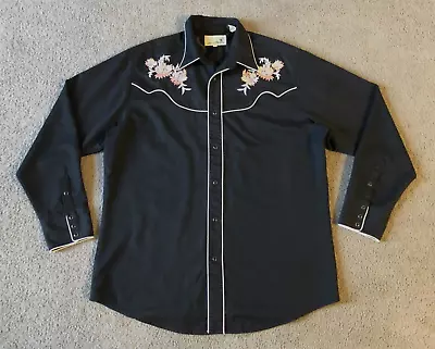 VTG Roper Men's Embroidered Pearl Snap Western Shirt - Size XXL • $30