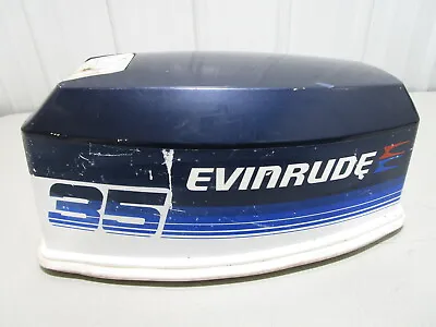 0282234 Top Cowl Motor Cover Electric Start Johnson Evinrude 35 HP Blue • $189.99