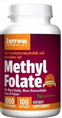 £24.99 • Buy Jarrow Formulas  Methyl Folate, 1000mcg  - 100caps - Brand New And Sealed.